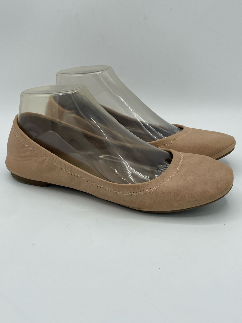 Lucky Brand Erin Nude Leather Ballet Flats - Classic Comfortable Slip-On.